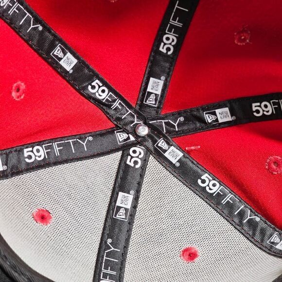 New Era MLB Phillies Fitted Hat Cap 7 7/8 Red Blue 59Fifty Bating Practice New - Picture 13 of 16